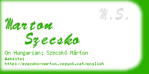 marton szecsko business card