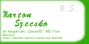 marton szecsko business card